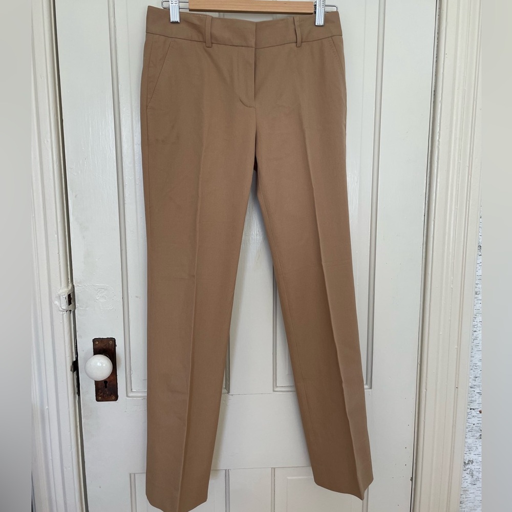 NWT J. Crew Campbell tan trouser pants in stretch cotton, sz P6